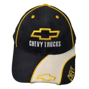 Checkered Flag Sports Chevy Trucks Baseball Cap Black Yellow Strapback OS